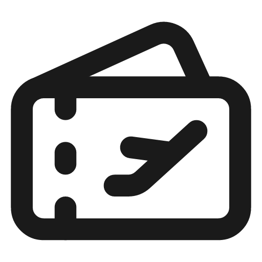Tickets plane icon, line style, from Lucide