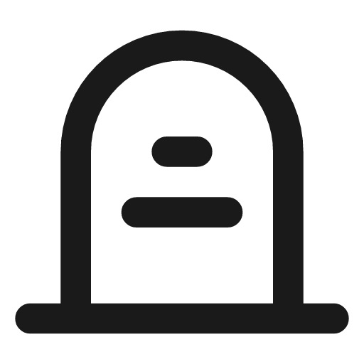 Tombstone icon, line style, from Lucide