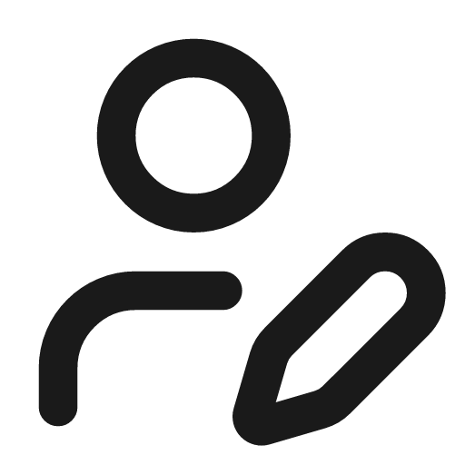 User pen icon, line style, from Lucide