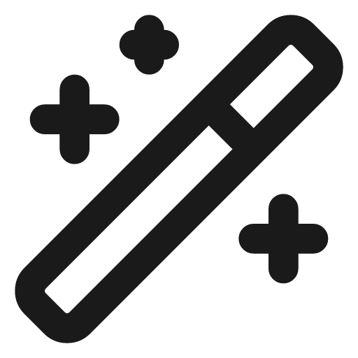 Wand sparkles icon, line style, from Lucide