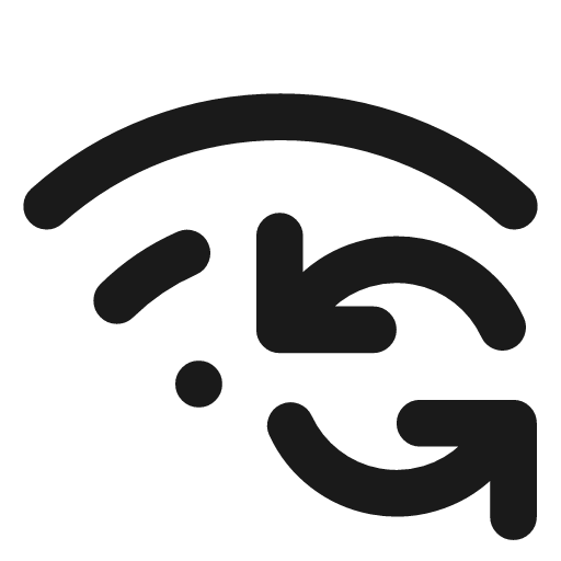 Wifi sync icon, line style, from Lucide