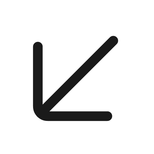 Arrow down left icon, line style, from Mage Icons