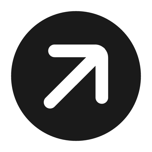 Arrow up right circle fill icon, filled style, from Mage Icons