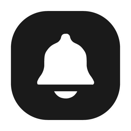 Bell notification square fill icon, filled style, from Mage Icons