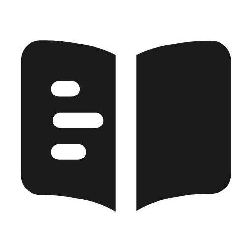 Book text fill icon, filled style, from Mage Icons