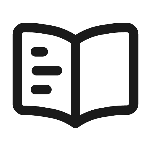Book text icon, line style, from Mage Icons