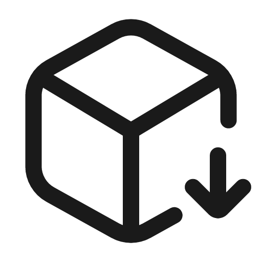 Box 3d download icon, line style, from Mage Icons