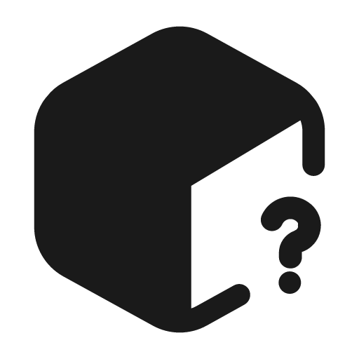Box 3d question mark fill icon, filled style, from Mage Icons