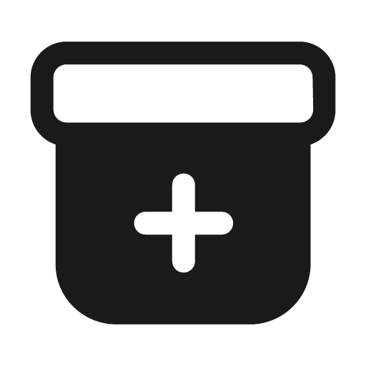 Box plus fill icon, filled style, from Mage Icons