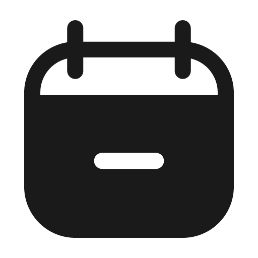 Calendar minus fill icon, filled style, from Mage Icons