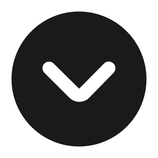 Chevron down circle fill icon, filled style, from Mage Icons