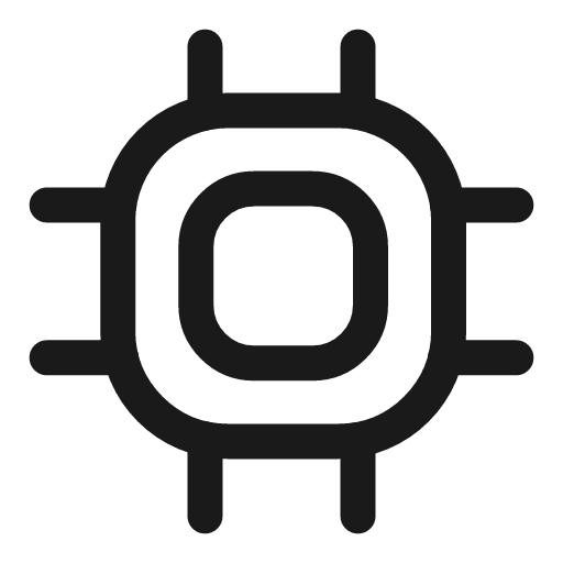 Chip icon, line style, from Mage Icons