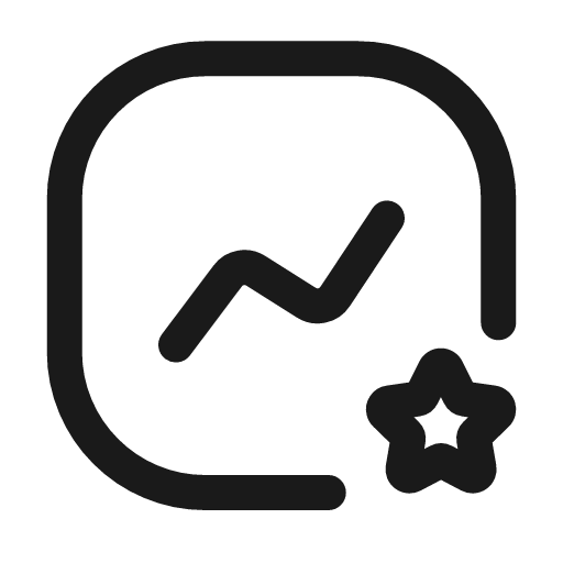 Dashboard chart star icon, line style, from Mage Icons