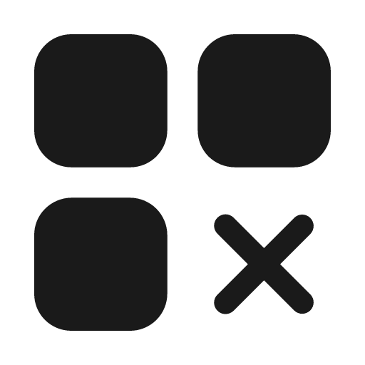Dashboard cross fill icon, filled style, from Mage Icons