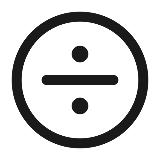Divide circle icon, line style, from Mage Icons