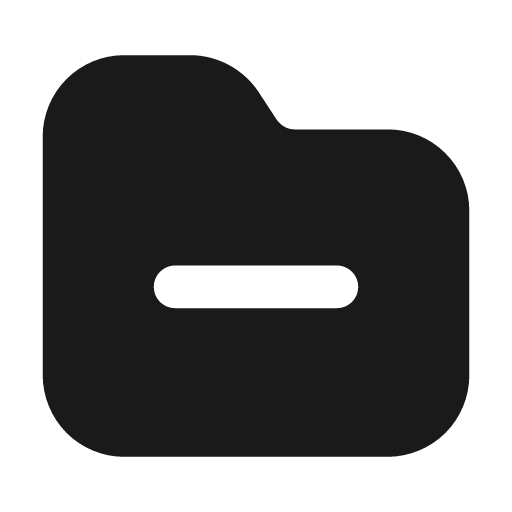 Folder minus fill icon, filled style, from Mage Icons