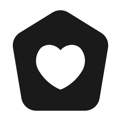 Home heart fill icon, filled style, from Mage Icons