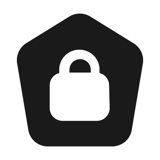 Home security lock fill icon, filled style, from Mage Icons