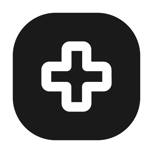 Hospital square fill icon, filled style, from Mage Icons
