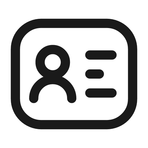 Id card icon, line style, from Mage Icons