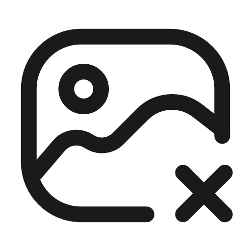 Image cross icon, line style, from Mage Icons