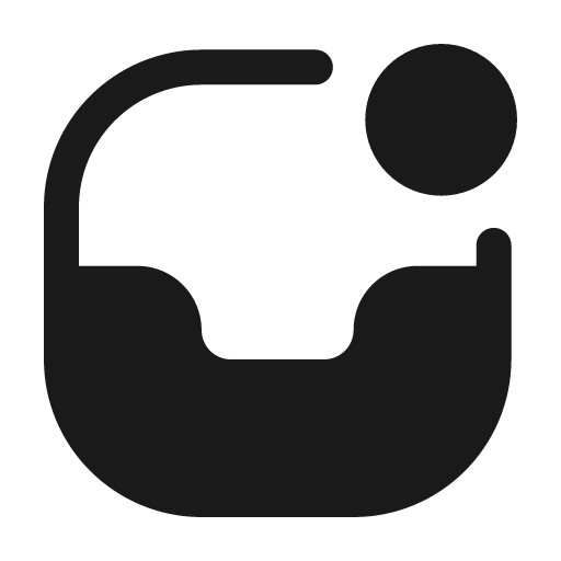 Inbox notification fill icon, filled style, from Mage Icons
