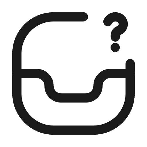 Inbox question mark icon, line style, from Mage Icons