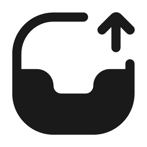 Inbox upload fill icon, filled style, from Mage Icons
