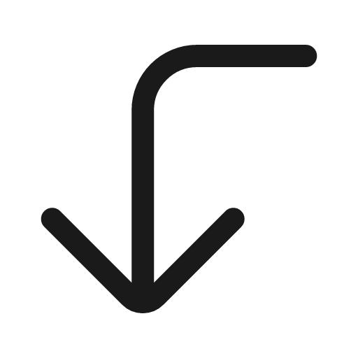 L arrow left down icon, line style, from Mage Icons
