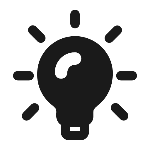 Light bulb fill icon, filled style, from Mage Icons