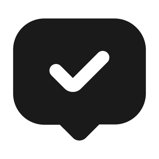 Message check fill icon, filled style, from Mage Icons