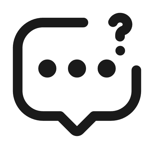 Message dots question mark icon, line style, from Mage Icons