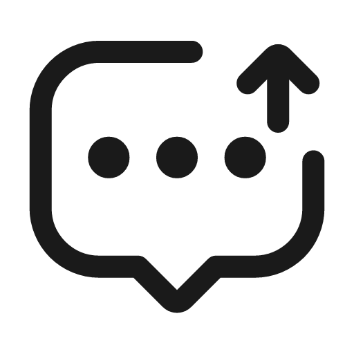 Message dots upload icon, line style, from Mage Icons