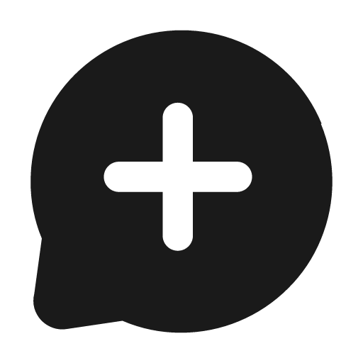Message plus round fill icon, filled style, from Mage Icons