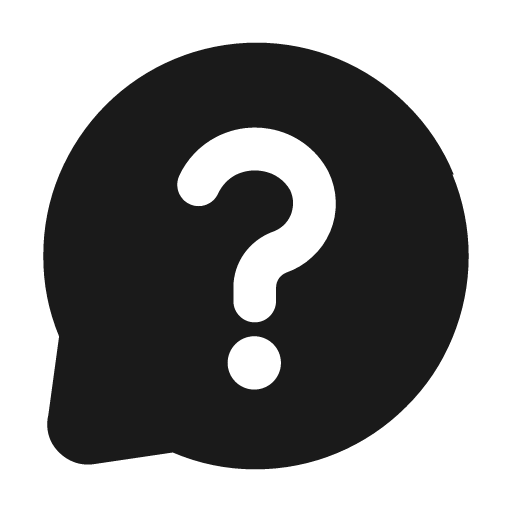 Message question mark round fill icon, filled style, from Mage Icons