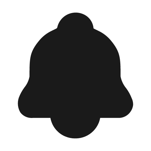 Notification bell fill icon, filled style, from Mage Icons