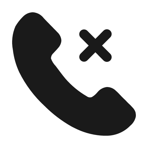 Phone cross fill icon, filled style, from Mage Icons
