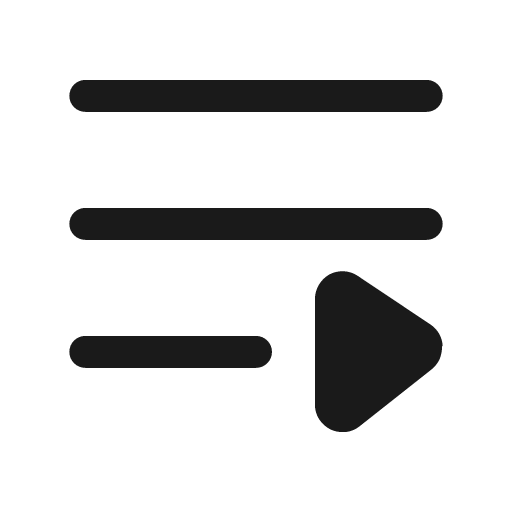 Playlist fill icon, filled style, from Mage Icons