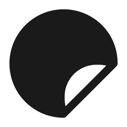 Round sticker fill icon, filled style, from Mage Icons