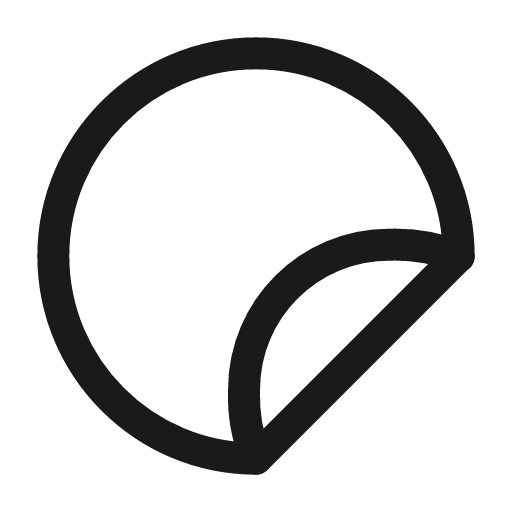 Round sticker icon, line style, from Mage Icons