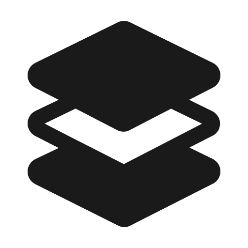 Stack fill icon, filled style, from Mage Icons