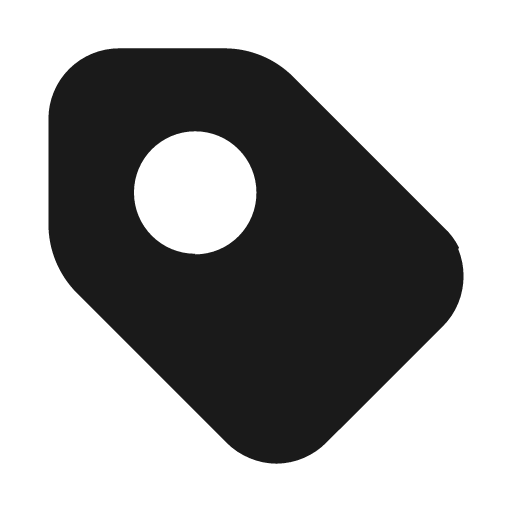 Tag fill icon, filled style, from Mage Icons