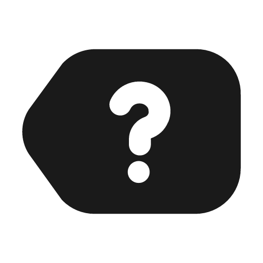 Tag question mark fill icon, filled style, from Mage Icons
