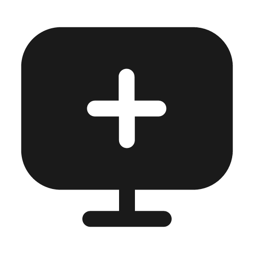 Television plus fill icon, filled style, from Mage Icons