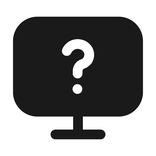 Television question mark fill icon, filled style, from Mage Icons
