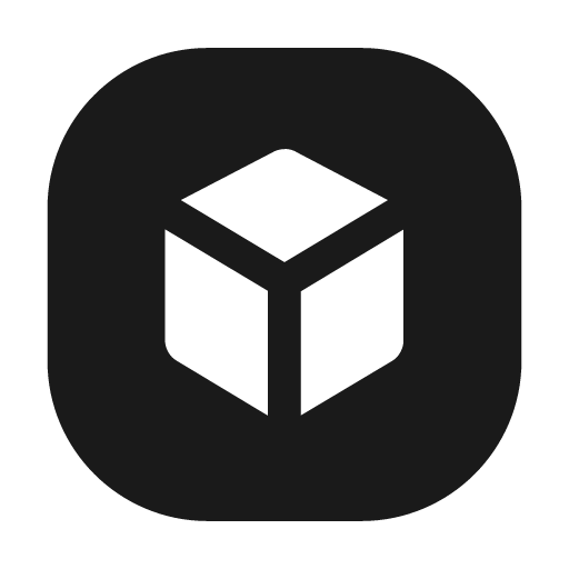 Three d box square fill icon, filled style, from Mage Icons