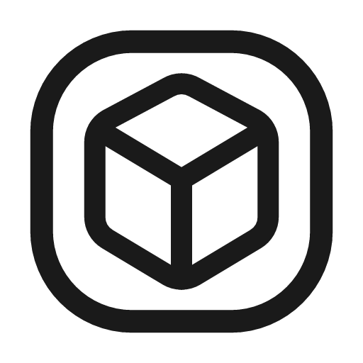 Three d box square icon, line style, from Mage Icons