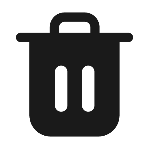 Trash fill icon, filled style, from Mage Icons