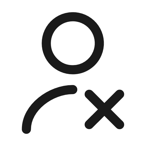 User cross icon, line style, from Mage Icons