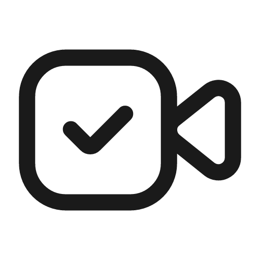 Video check icon, line style, from Mage Icons